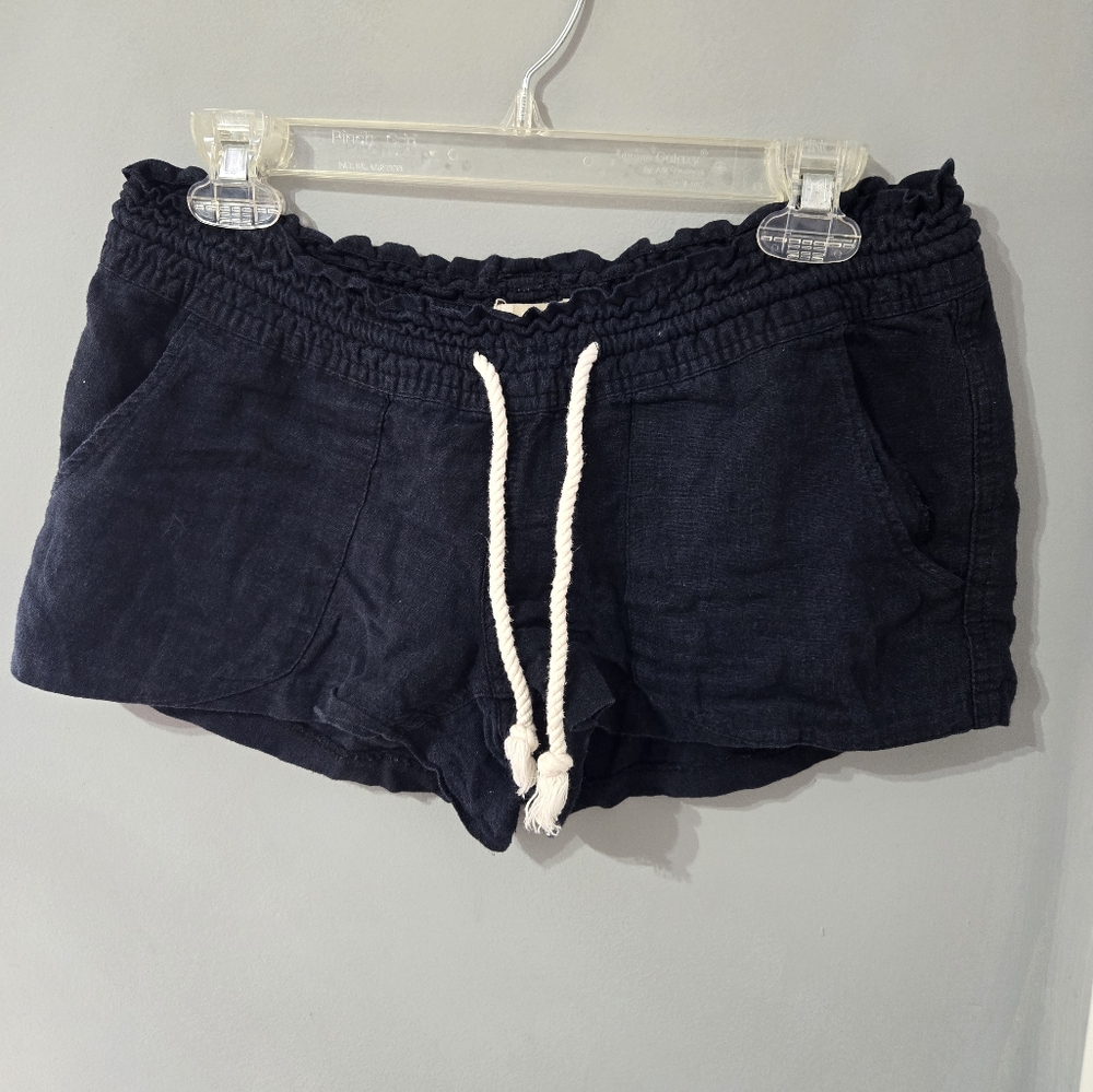 Roxy black linen shorts/small